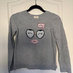 Kate Spade Gray Sweater with Red Graphic